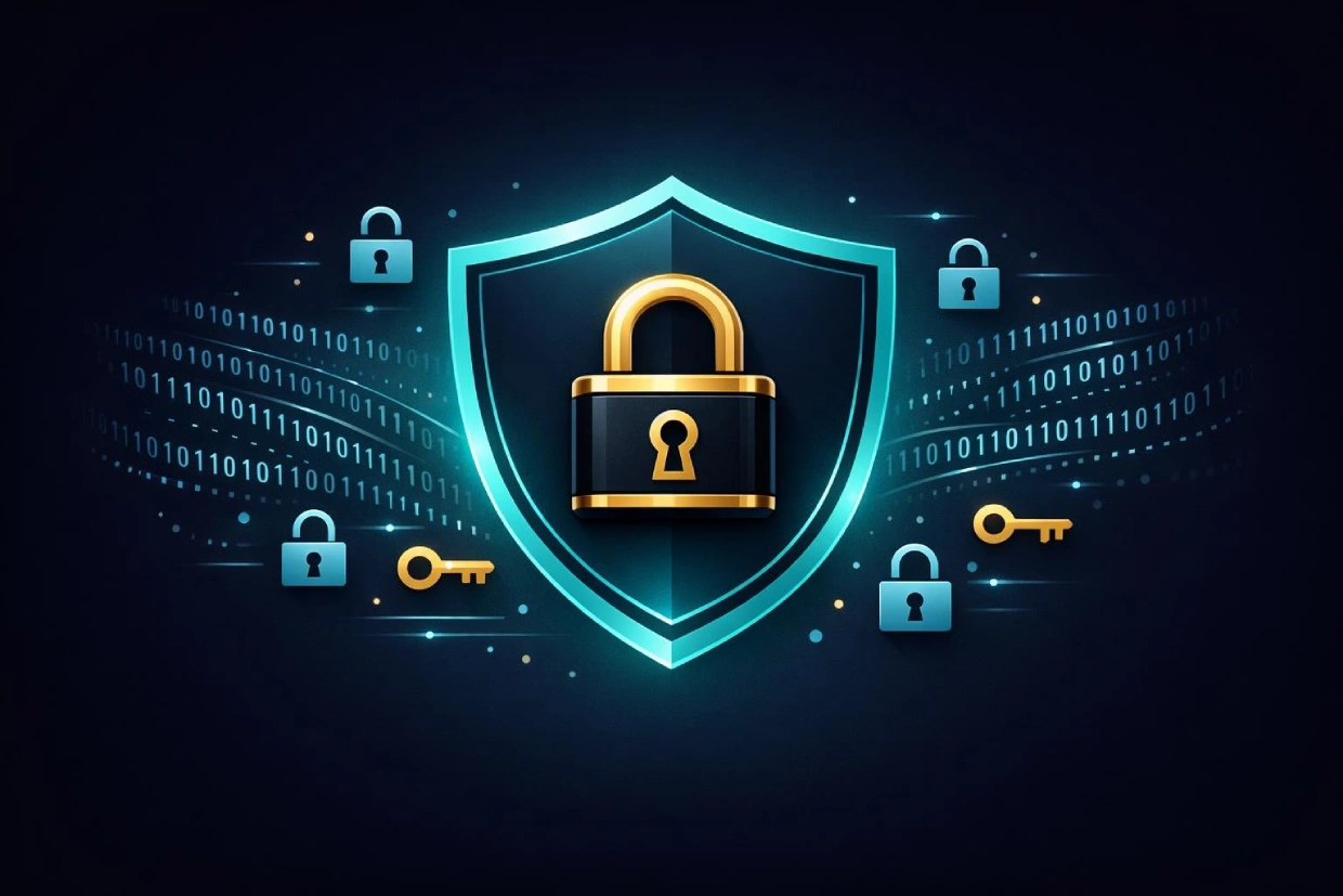 Security shield representing Mahadev Book ID account protection and encryption