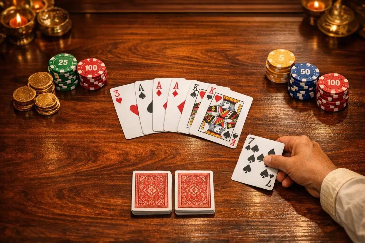 Teen Patti and casino card games accessible with Mahadev Book ID