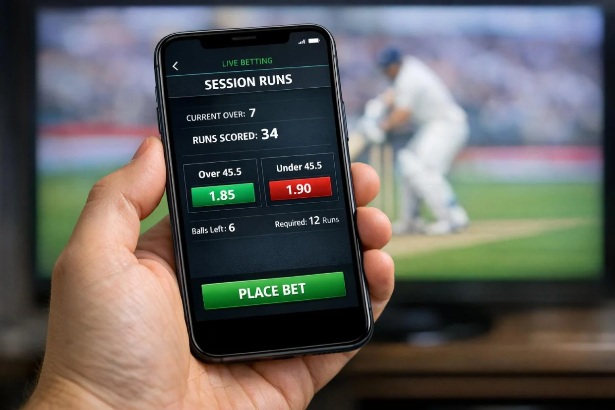 Session betting market on mobile for online cricket betting